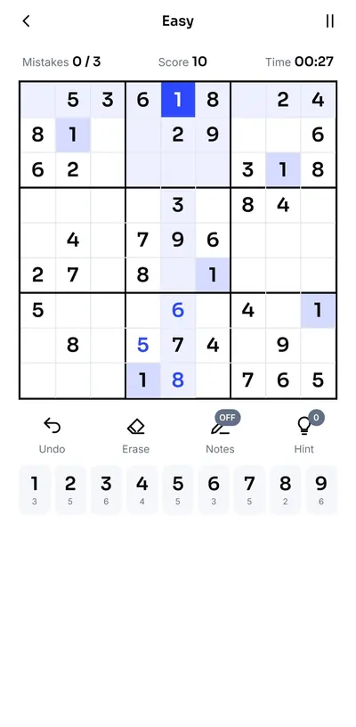Zenoku: puzzle in progress